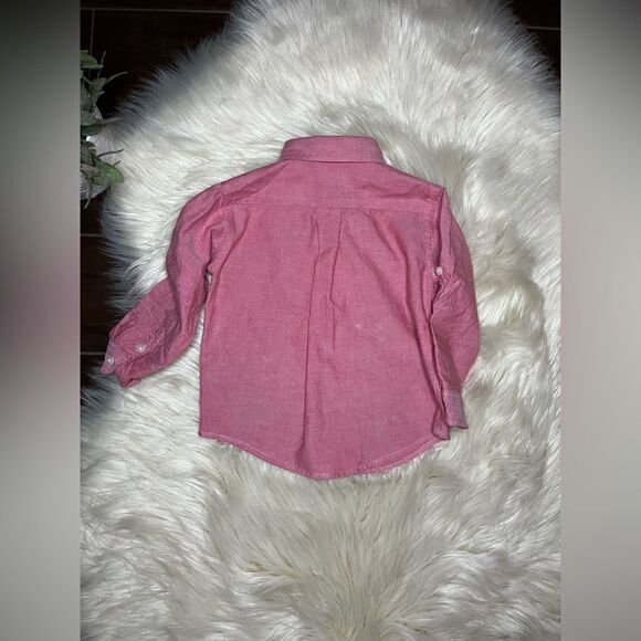 Janie and Jack heathered red cotton button down sz 2T - Picture 3 of 3